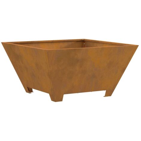 Fire Pit Square 60x60x30 cm Weathering Steel vidaXL