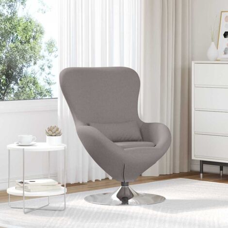 Egg Chair Taupe Fabric vidaXL