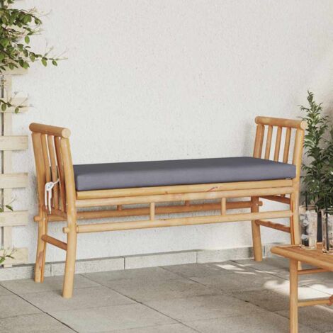 Garden Bench with Cushion Brown 110 x 38 x 65cm Bamboo vidaXL