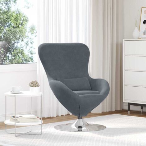 Egg Chair Dark Grey 63 x 73 x 90 cm Velvet vidaXL