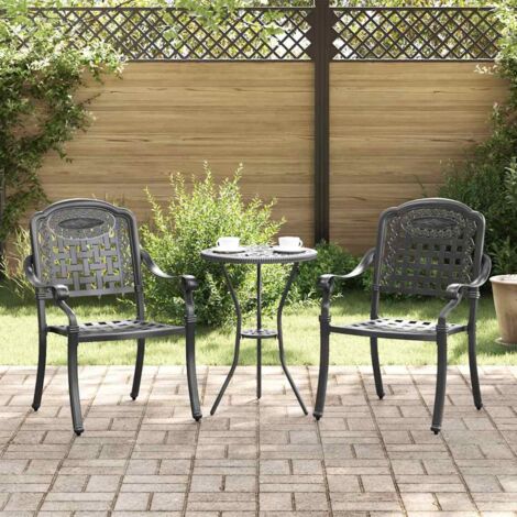 Garden Chair 2 pcs Black 55 x 56.5 x 91cm Aluminium vidaXL (1/5)