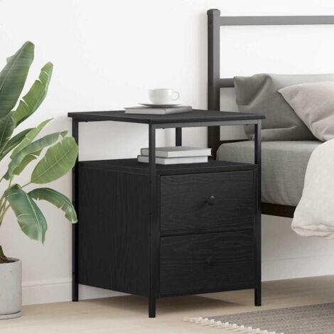 Bedside Cabinet with Drawer Black oak 44 x 45 x 60 cm vidaXL (1/5)
