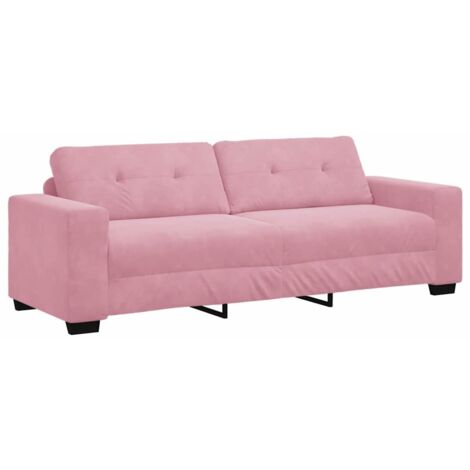 3-Seater Sofa - Pink, 180 cm, Velvet vidaXL