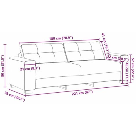 3-Seater Sofa - Pink, 180 cm, Velvet vidaXL