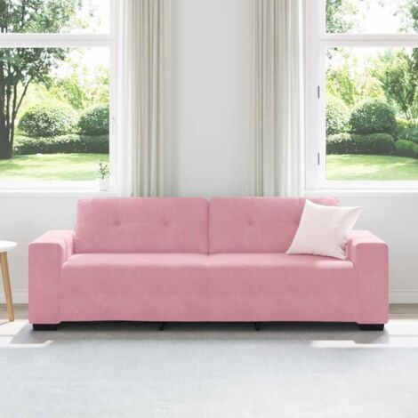 3-Seater Sofa - Pink, 180 cm, Velvet vidaXL