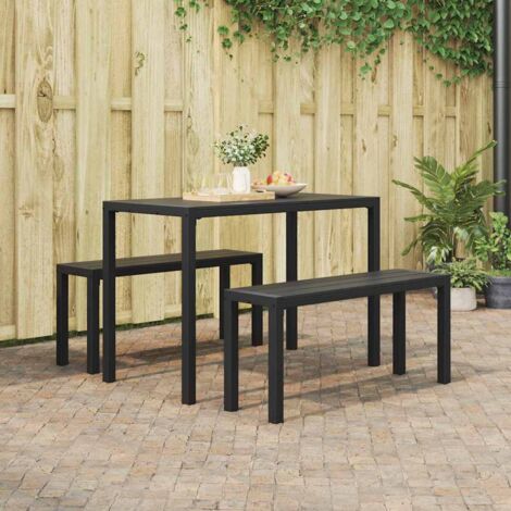 Garden Dining Set with Cushion 3 pcs Anthracite Steel vidaXL