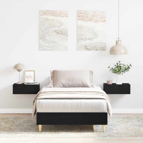 Bed FrameBlack oak 75 x 190 cm Engineered wood vidaXL (1/5)