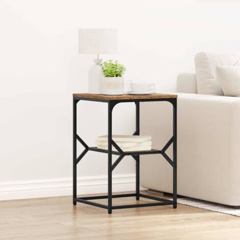 Side Table Old wood 41 x 40 x 60 cm Engineered wood and steel vidaXL (1/5)