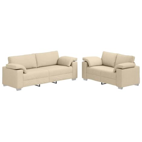 Sofa Set 2 pcs Cream 219 x 77 x 82 cm Fabric vidaXL