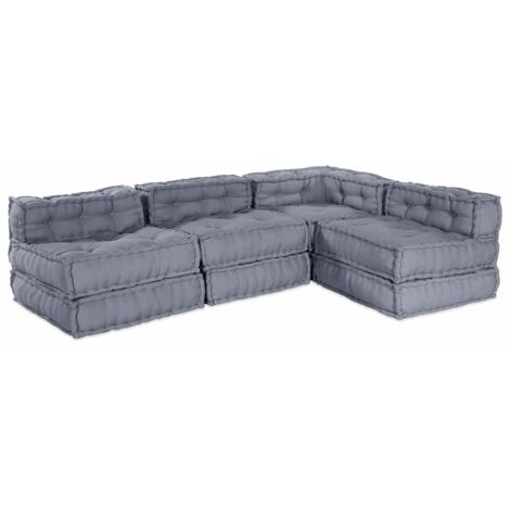 Modular Sofa 4 pcs Grey 70 x 70 x 56 cm Fabric vidaXL