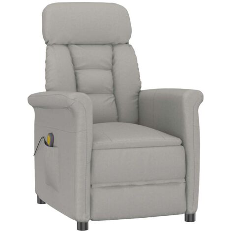 Massage Chair Light grey 70.5 x 96.5 x 95 cm Polyester vidaXL