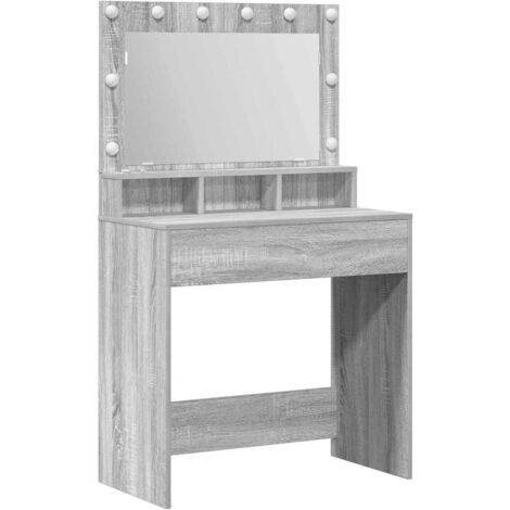 Dressing Table Grey sonoma 79 x 41 x 135 cm Engineered wood vidaXL