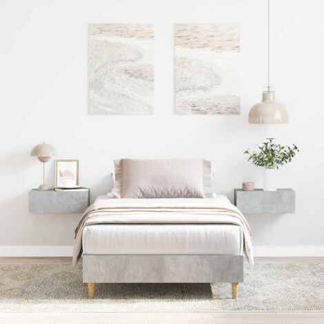 Bed FrameConcrete grey 90 x 200 cm Engineered wood vidaXL (1/5)