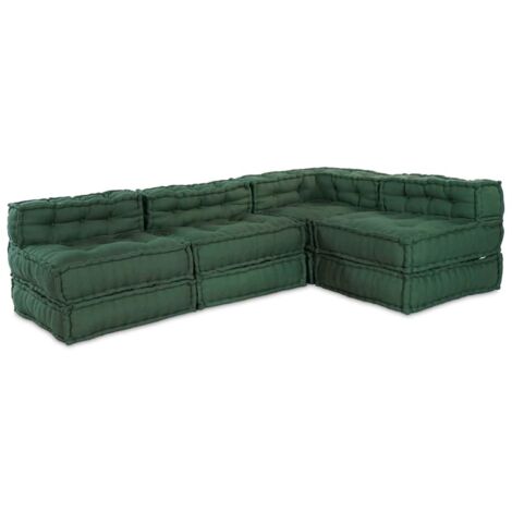 Modular Sofa 4 pcs Green 70 x 70 x 56 cm Fabric vidaXL