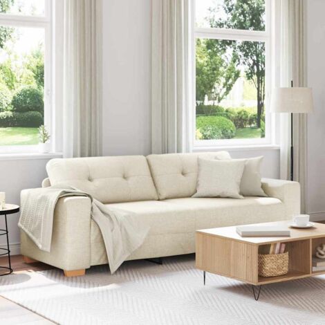 3-Seater Sofa Linen 180 cm vidaXL