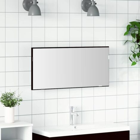 Mirror Black oak 80 x 37 cm Glass and Engineered Wood vidaXL
