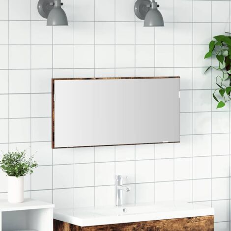 Mirror Wall-mounted Brown 80 x 37 cm Glass and Engineered Wood vidaXL