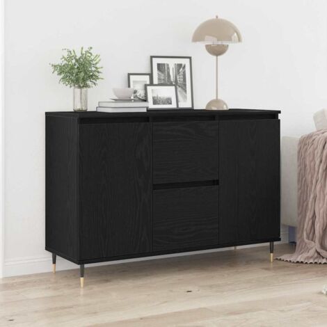 Sideboard Black oak 101.5 x 35 x 70 cm Engineered wood vidaXL