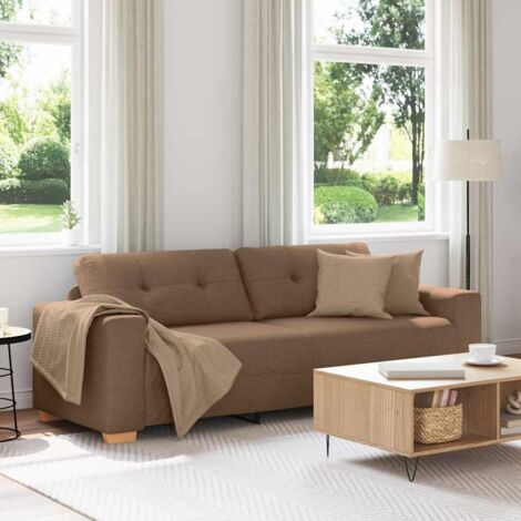 Sofa Brown 221 x 78 x 80 cm Fabric vidaXL