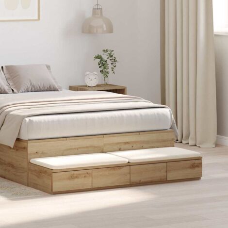 Bed Drawers Artisan oak 120 x 36.5 x 16.5 cm Engineered wood vidaXL