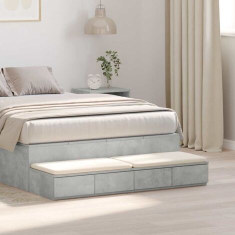 Bed Drawers Concrete grey 120 x 36.5 x 16.5 cm Engineered wood vidaXL