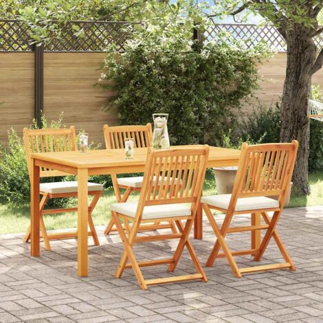 Folding Chair 4 pcs White 49 x 57.5 x 92cm Solid Acacia wood vidaXL