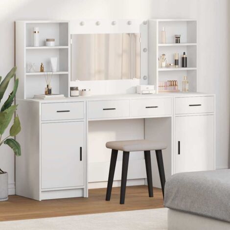 Dressing Table Set with Drawer 3 pcs White Engineered wood vidaXL (1/5)