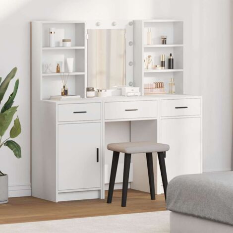 Dressing Table Set with Drawer 3 pcs White Engineered wood vidaXL (1/5)