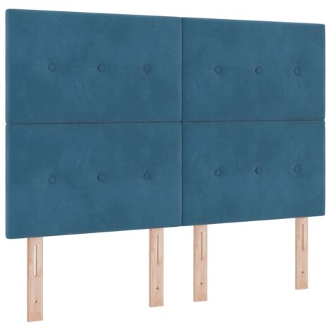 Headboard Height Adjustable Dark blue 144 cm Velvet vidaXL