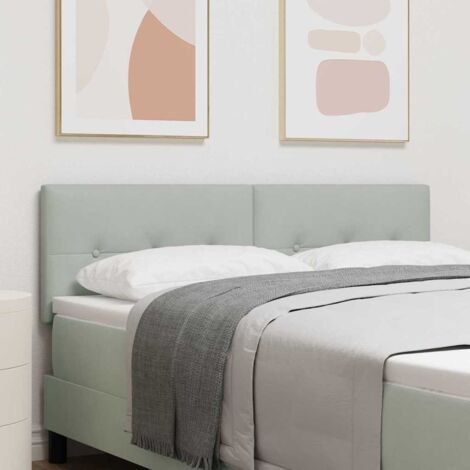 Headboard Height Adjustable Light grey 160 cm Velvet vidaXL