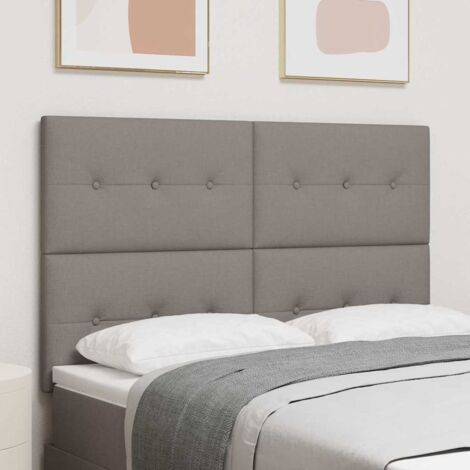 Headboard Height Adjustable with Headboard Taupe 140 cm Fabric vidaXL