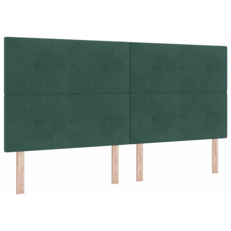 Headboard Wall-mounted with Headboard Dark green 200 cm Velvet vidaXL