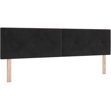 Headboard Height Adjustable with Headboard Black 180 cm Velvet vidaXL