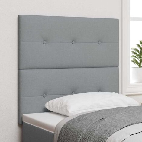 vidaXL Headboard Height Adjustable Manual Light grey 90 cm Fabric