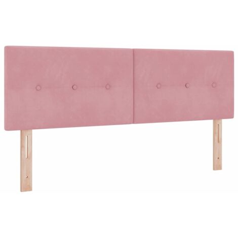 Headboard Height Adjustable with Headboard Pink 144 cm Velvet vidaXL
