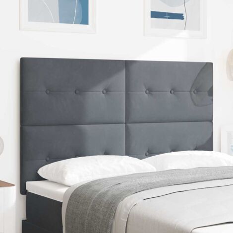Headboard Height Adjustable Dark grey 160 cm Velvet vidaXL