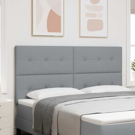vidaXL Headboard Height Adjustable Manual Light grey 180 cm Fabric