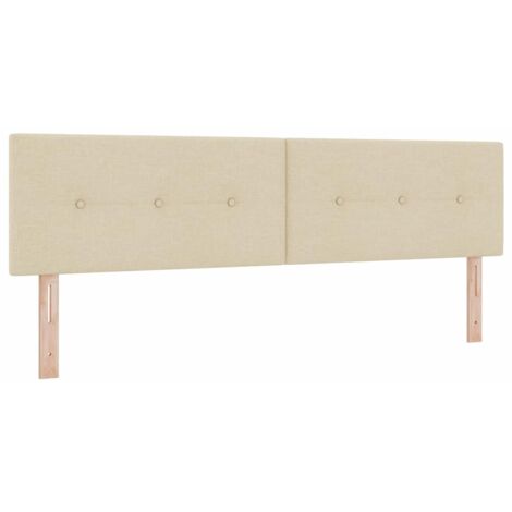 Headboard Height Adjustable with Headboard Cream 180 cm Fabric vidaXL