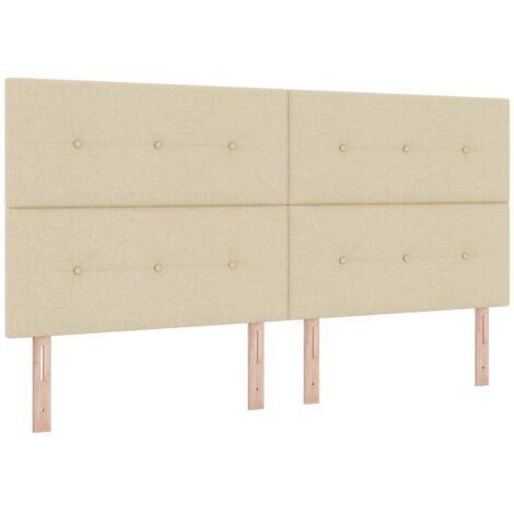 Headboard Height Adjustable with Headboard Cream 200 cm Fabric vidaXL