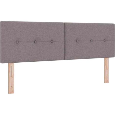 Headboard Height Adjustable with Headboard Taupe 140 cm Fabric vidaXL