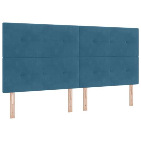 Headboard Wall-mounted with Headboard Dark blue 200 cm Velvet vidaXL