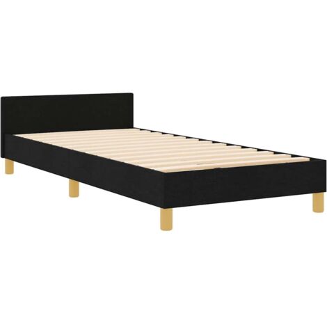 Bed Frame with Headboard Black 90 x 200 cm Fabric vidaXL (1/5)