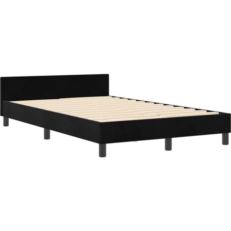 Bed Frame with Headboard Black 120 x 200 cm Velvet vidaXL (1/5)