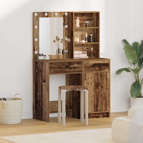 Dressing Table Set with Drawer 2 pcs Old wood Engineered wood vidaXL (1/5)