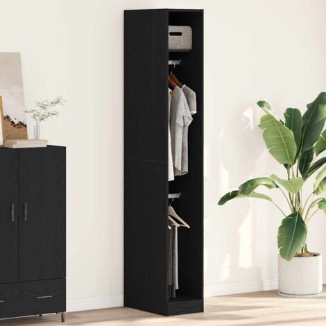Wardrobe with Shelf Black oak 30 x 50 x 200 cm Engineered wood vidaXL