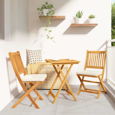 Garden Bistro Set 3 pcs Brown Solid acacia wood vidaXL (1/5)