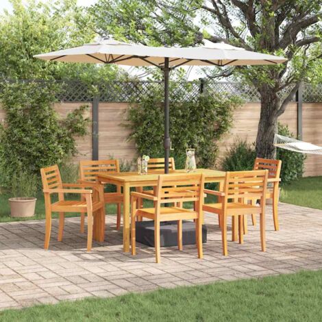 vidaXL Garden Dining Set 7 pcs Brown Solid acacia wood (1/5)