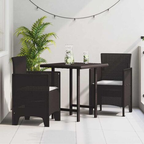 vidaXL Garden Chair 2 pcs Brown 53 x 49 x 85 cm PP (1/5)