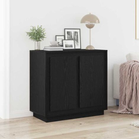 Sideboard Black oak 80 x 34 x 75 cm Engineered wood vidaXL