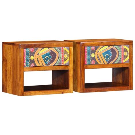 Bedside Cabinet 2 pcs Brown 40 x 35 x 35 cm Solid acacia wood vidaXL
